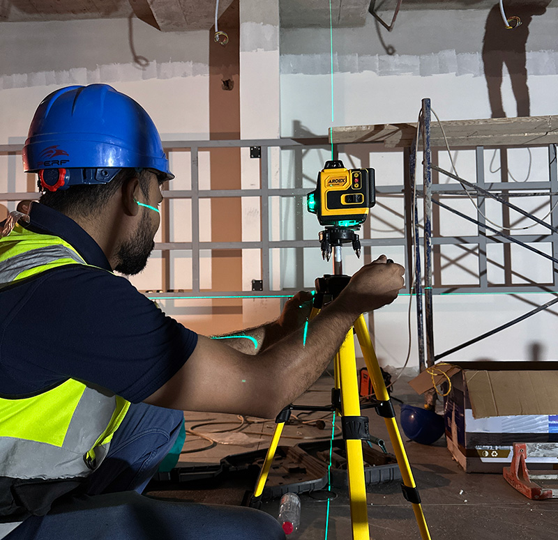 Adprix engineer calibrating LED installation